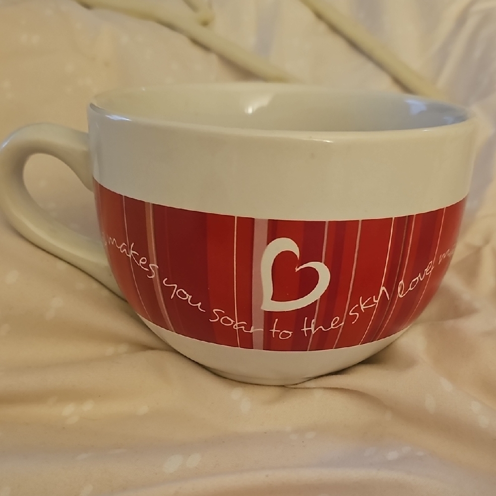 Red and White Heart Mug